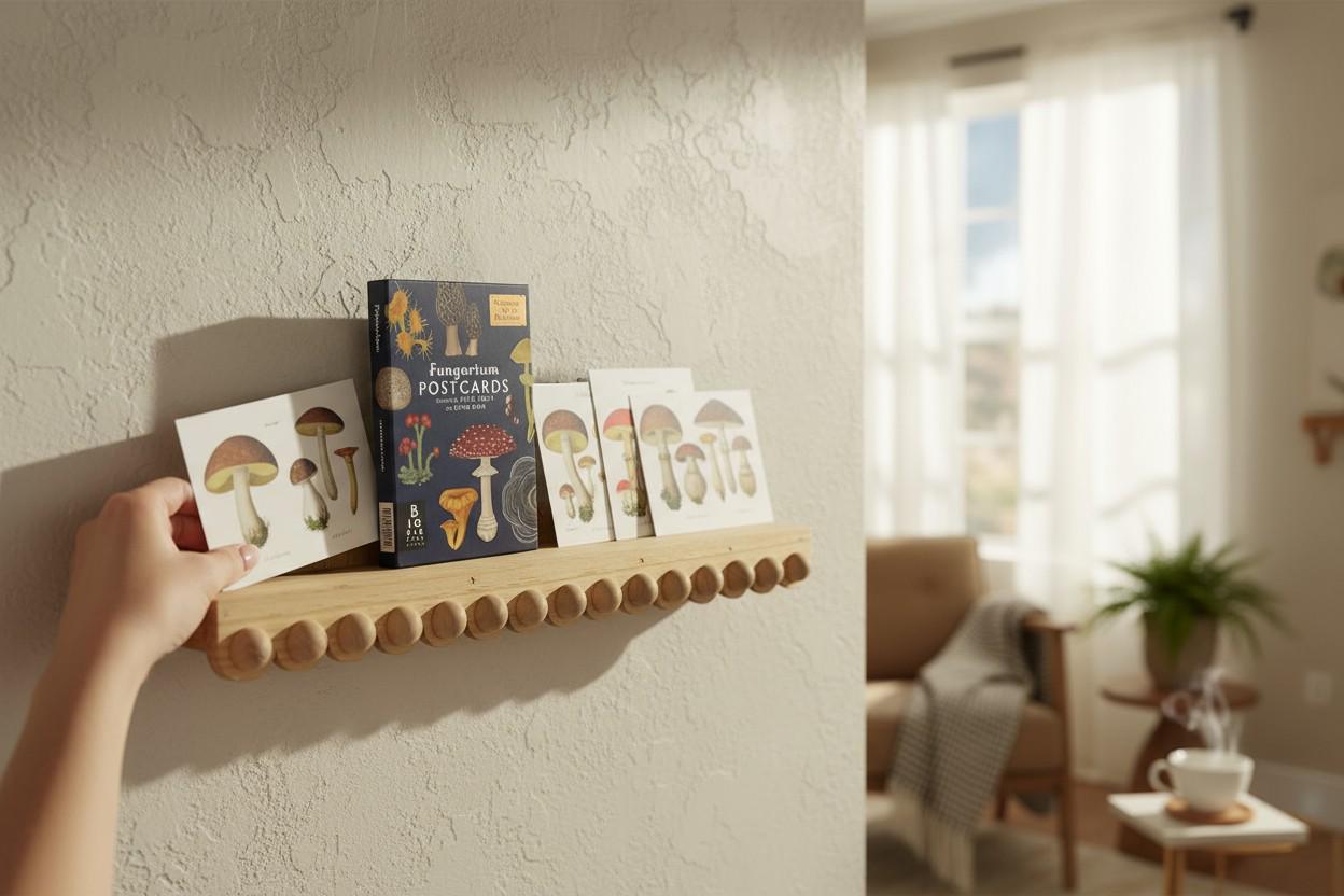 Scalloped bobbin floating Shelf: Nursery Bookshelf, "Flip-able"