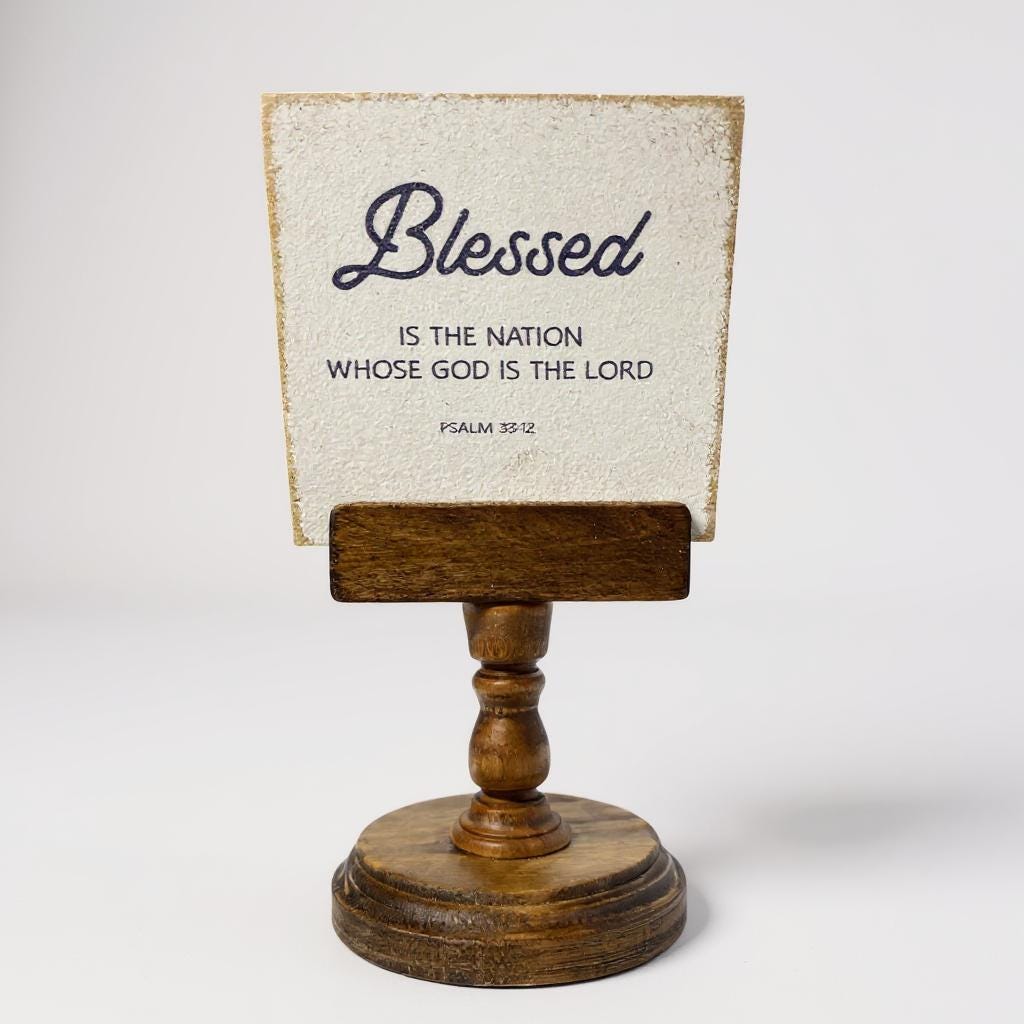 Rustic Wooden Pedestal Holder for Picture, Note,  Table Number, Wedding Decor, Photo Display Stand