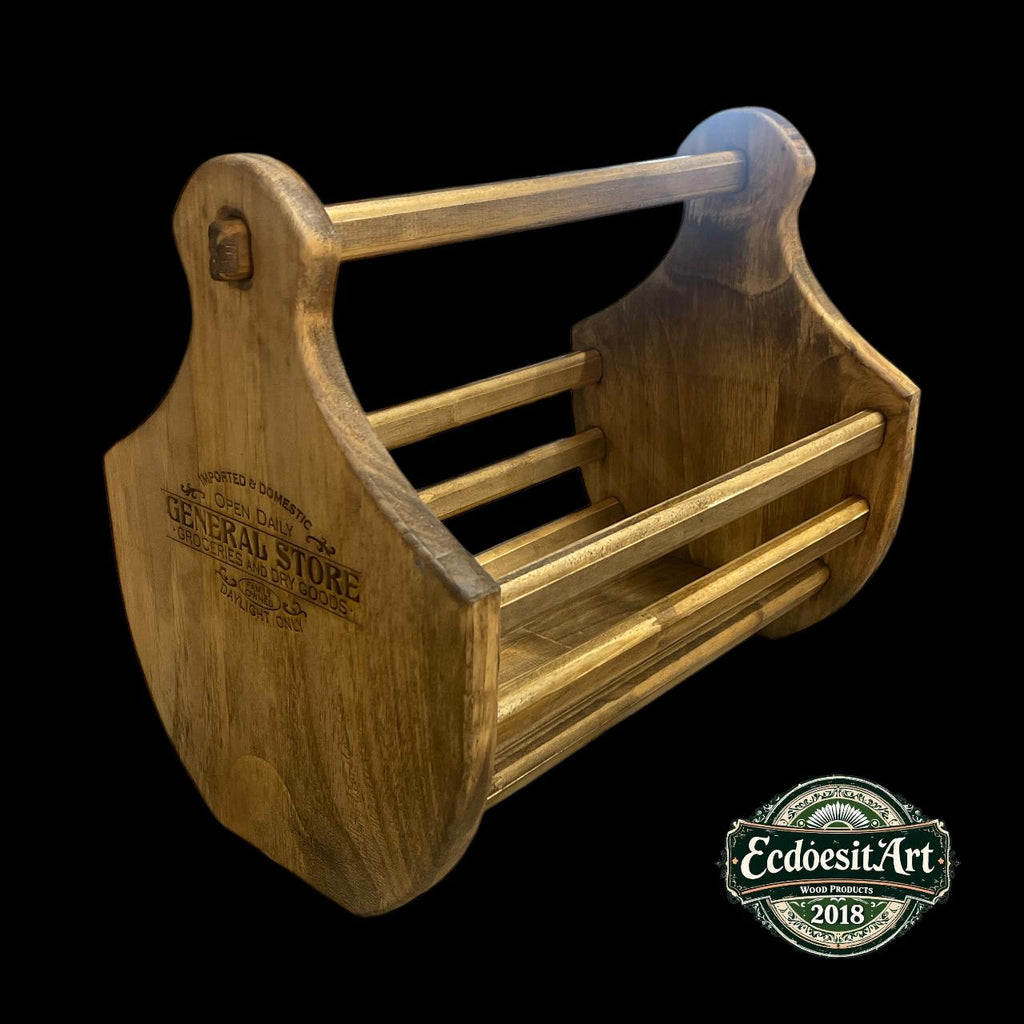 Handmade Wooden Garden Harvesting Basket - Farmhouse Decor Tote