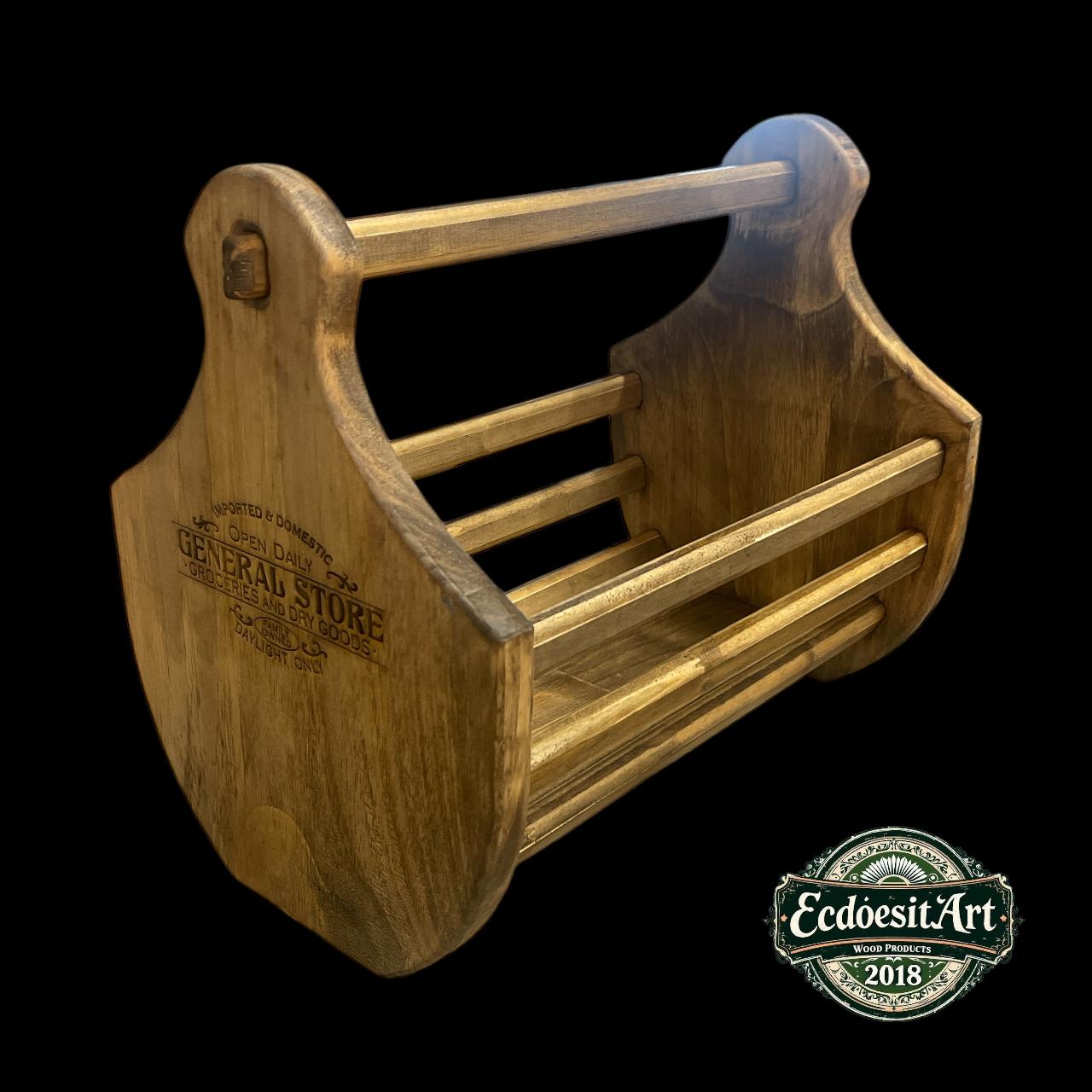 Handmade Wooden Garden Harvesting Basket - Farmhouse Decor Tote