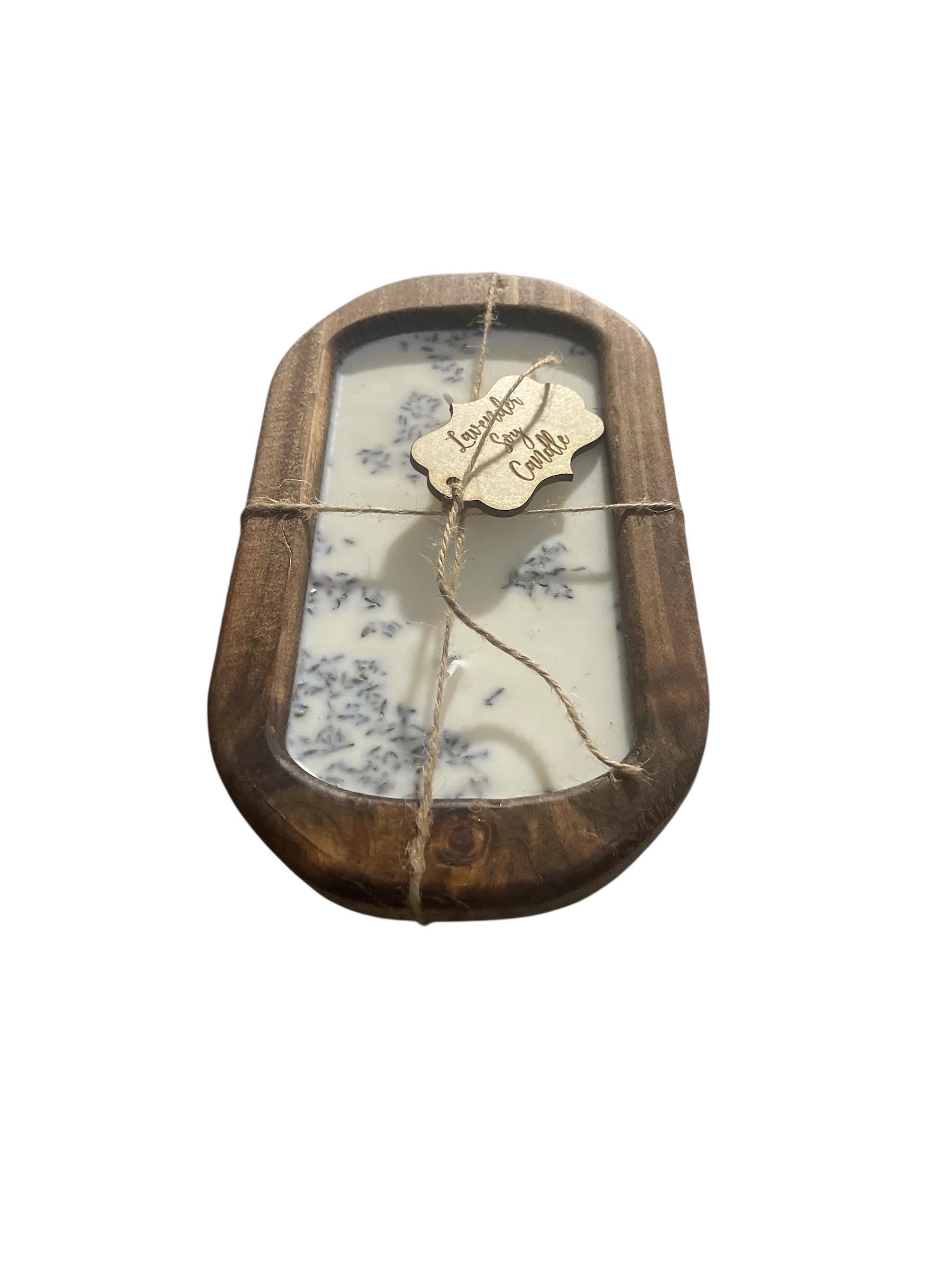 Candle Wooden Dough Bowl  - Rustic Home Decor 10”