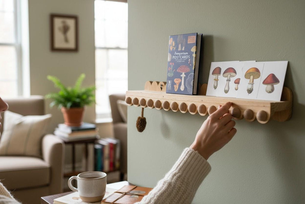 Scalloped bobbin floating Shelf: Nursery Bookshelf, "Flip-able"