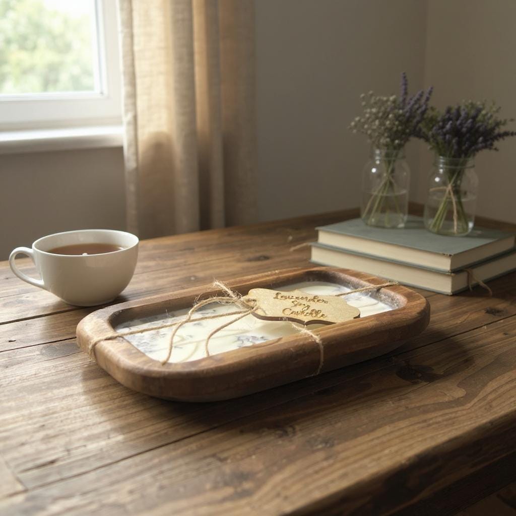 Candle Wooden Dough Bowl  - Rustic Home Decor 10”