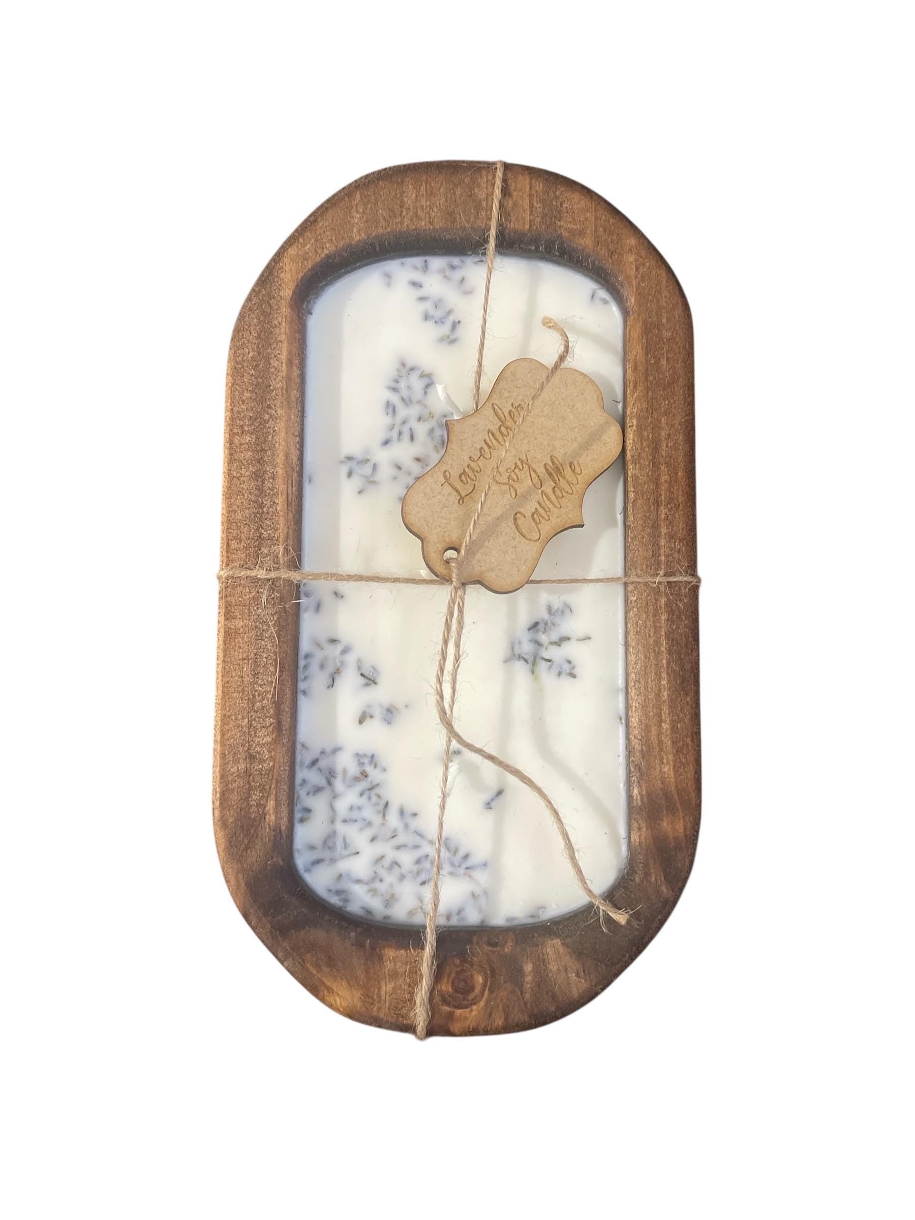 Candle Wooden Dough Bowl  - Rustic Home Decor 10”