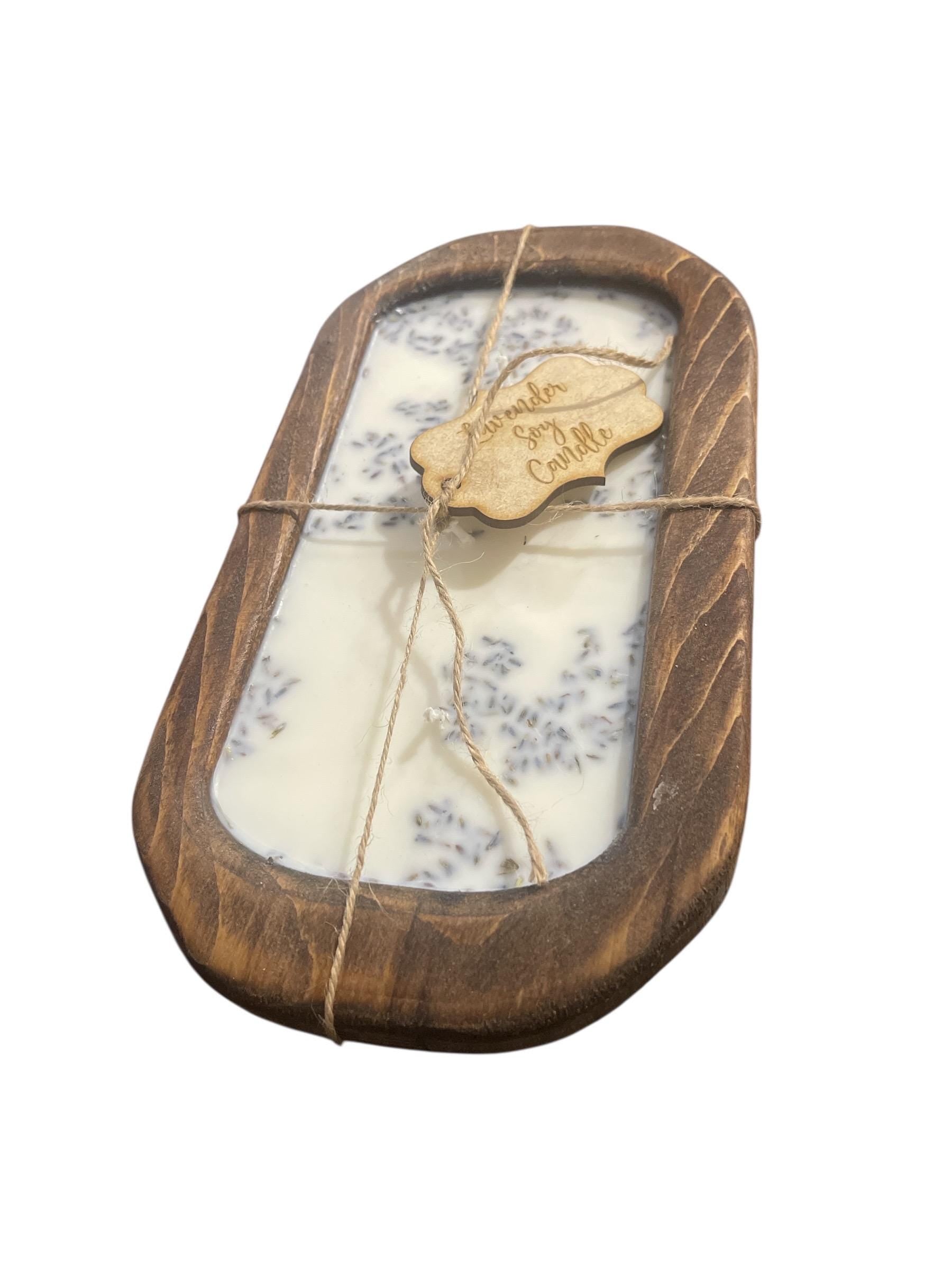 Candle Wooden Dough Bowl  - Rustic Home Decor 10”