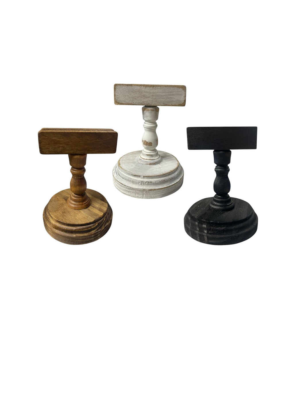 Rustic Wooden Pedestal Holder for Picture, Note,  Table Number, Wedding Decor, Photo Display Stand