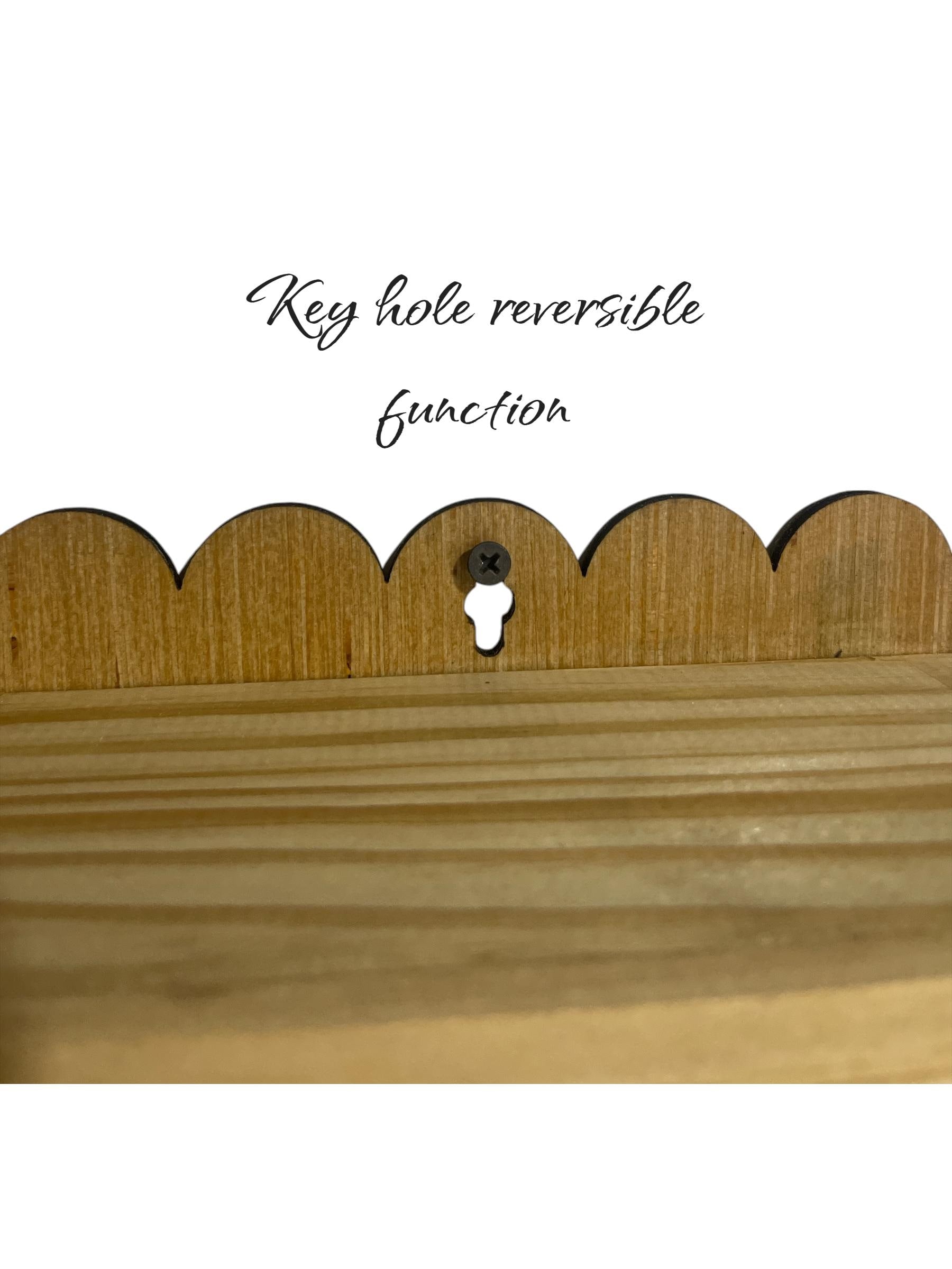 Scalloped bobbin floating Shelf: Nursery Bookshelf, "Flip-able"