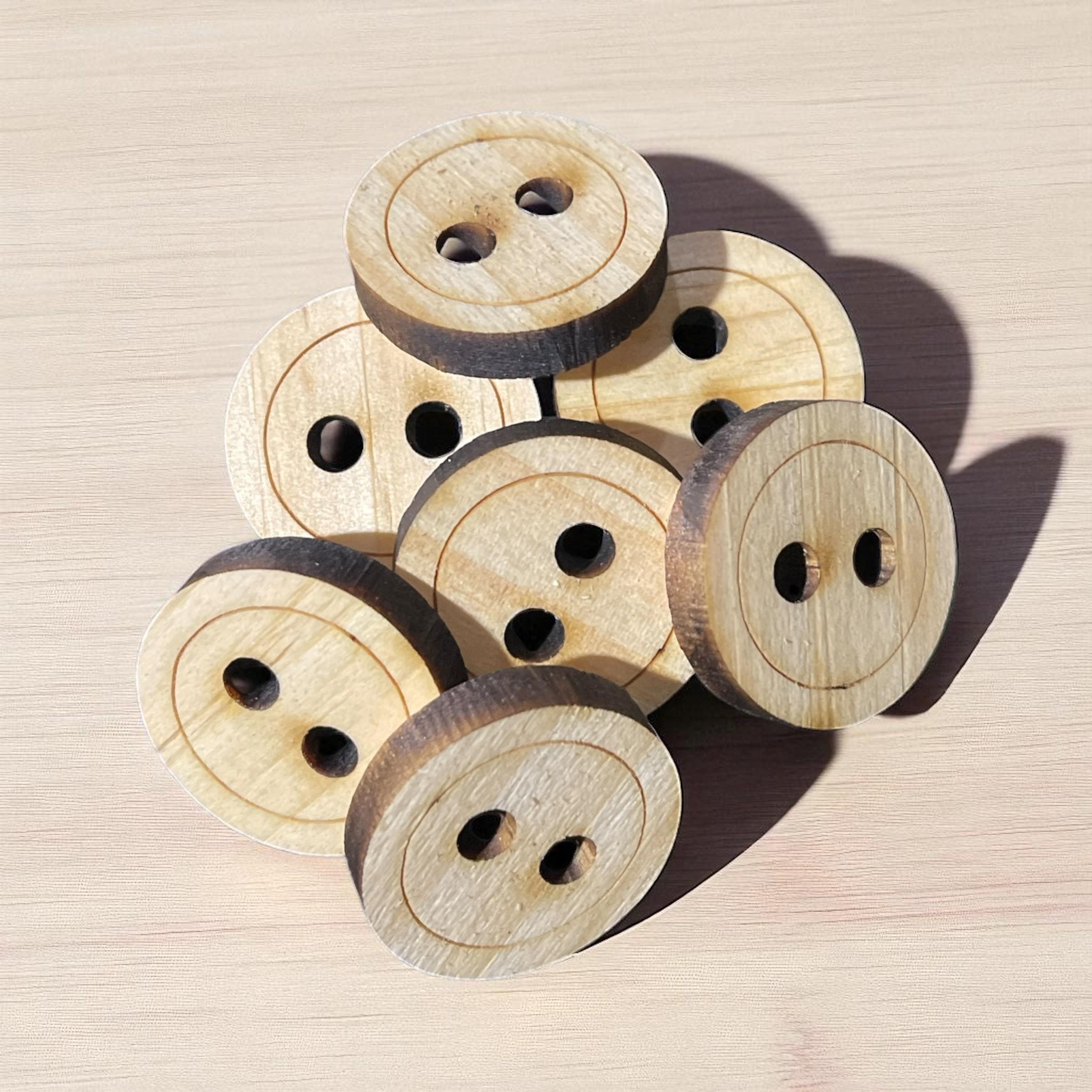 Personalized wood buttons 96-piece set | Crochet, knitting, tokens