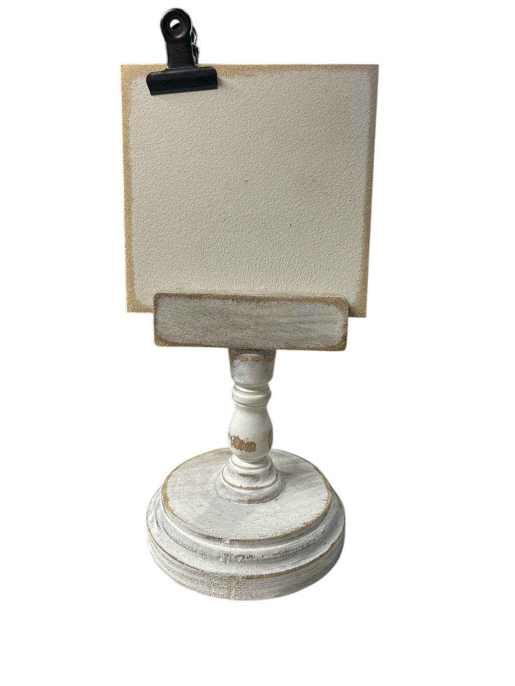 Rustic Wooden Pedestal Holder for Picture, Note,  Table Number, Wedding Decor, Photo Display Stand