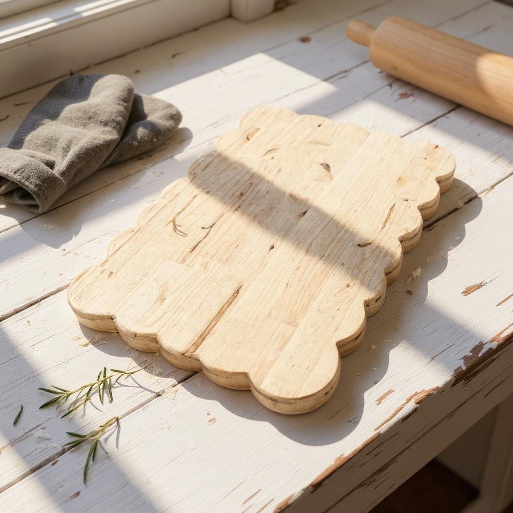 Scalloped  Charcuterie Board,  Two Foot Harvest Board
