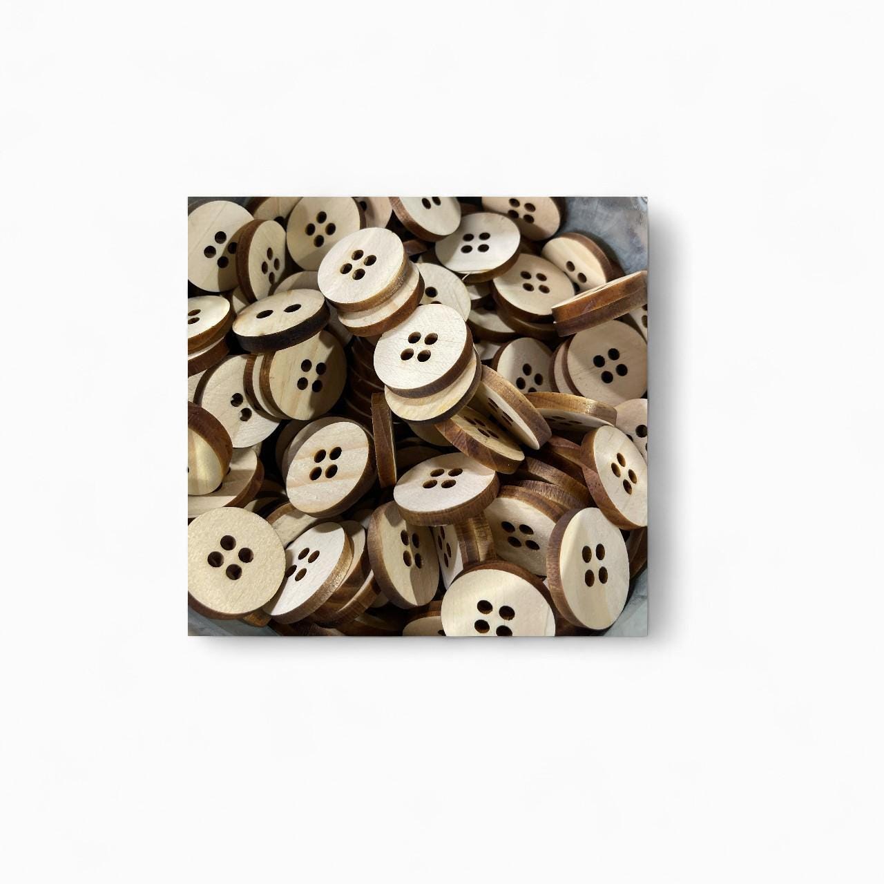 Personalized wood buttons 96-piece set | Crochet, knitting, tokens