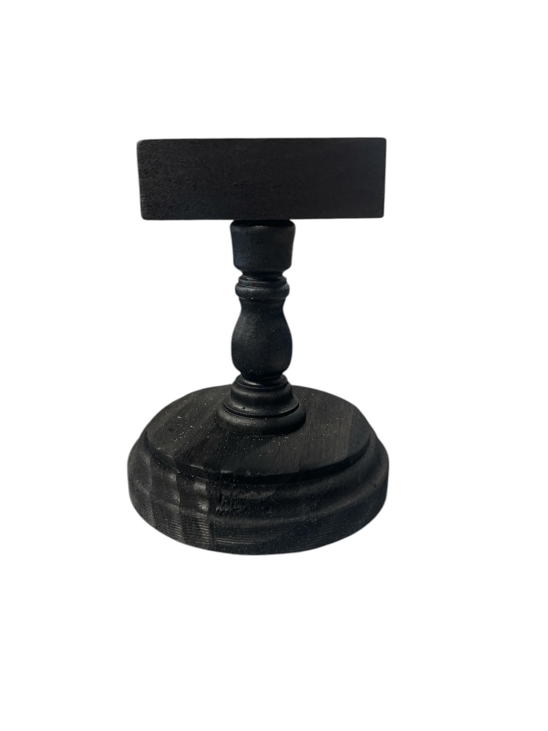 Rustic Wooden Pedestal Holder for Picture, Note,  Table Number, Wedding Decor, Photo Display Stand