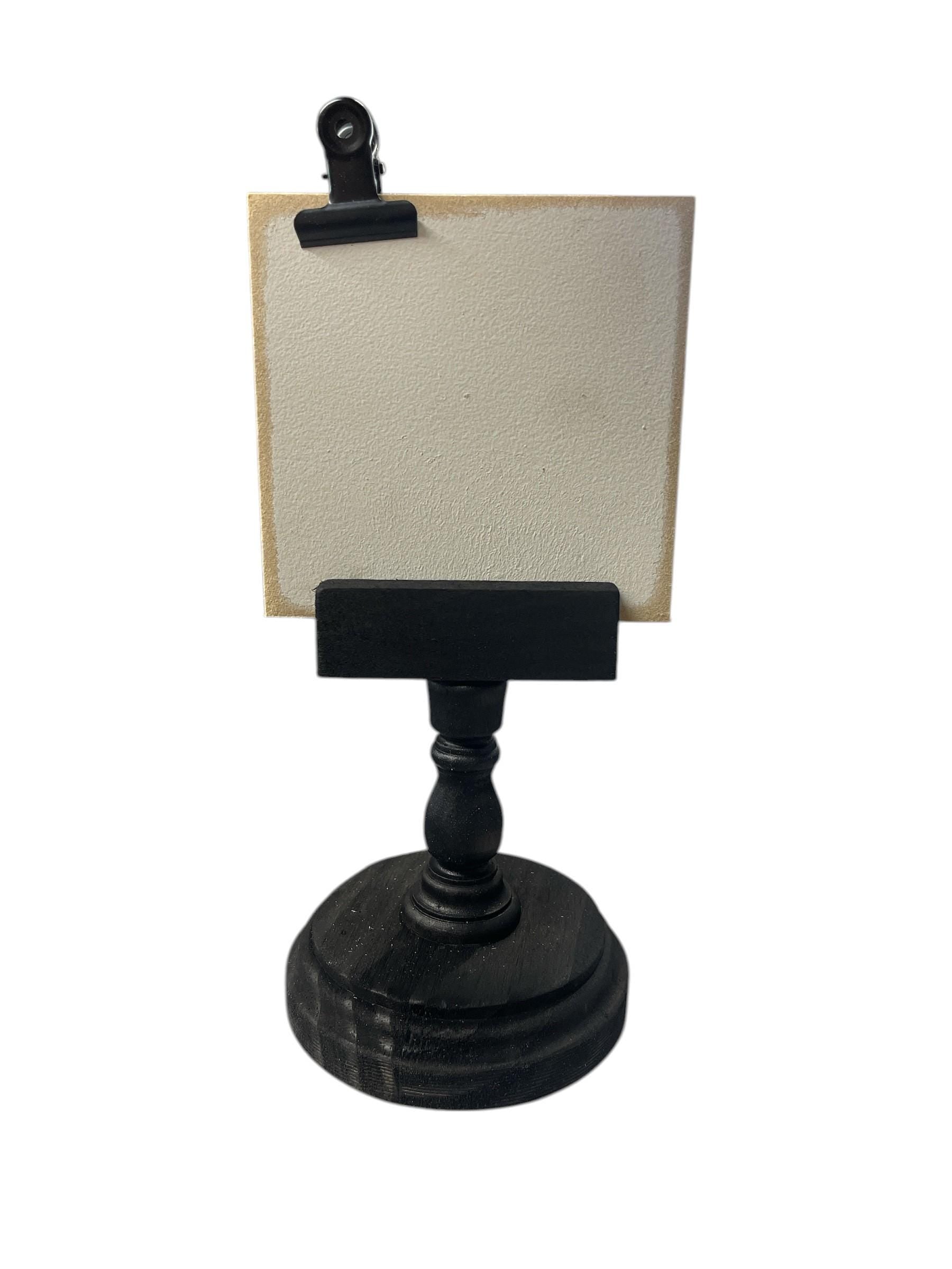 Rustic Wooden Pedestal Holder for Picture, Note,  Table Number, Wedding Decor, Photo Display Stand