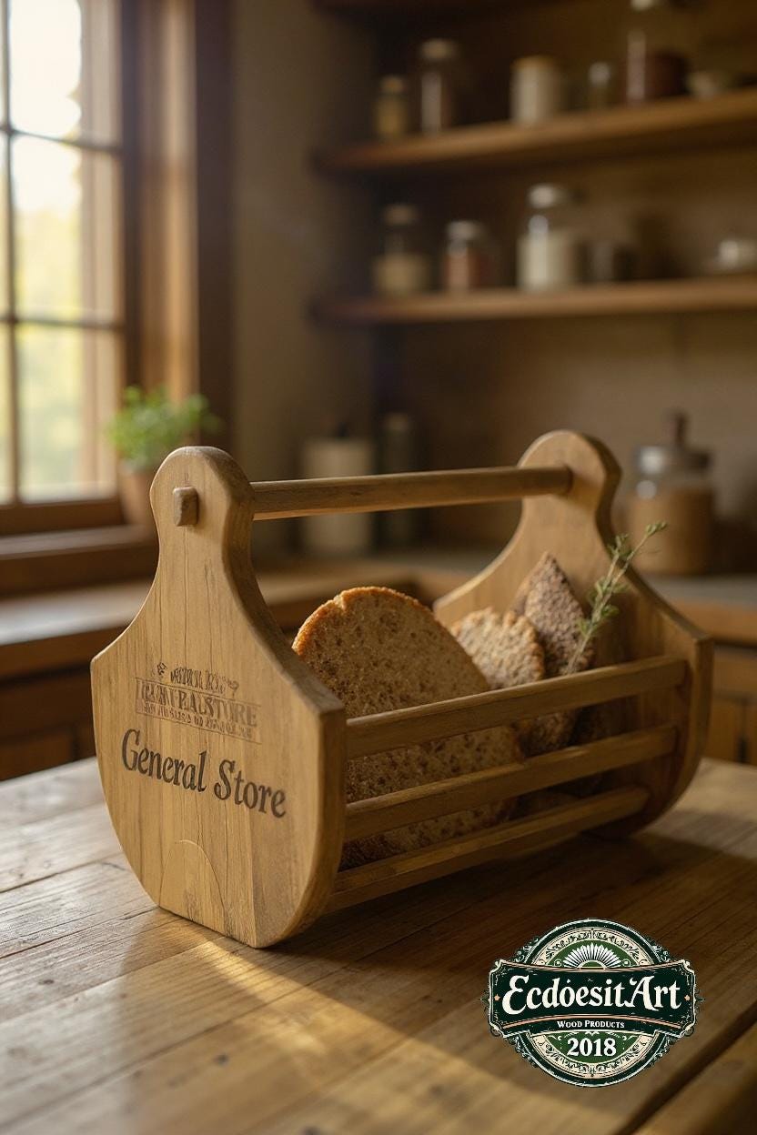 Handmade Wooden Garden Harvesting Basket - Farmhouse Decor Tote