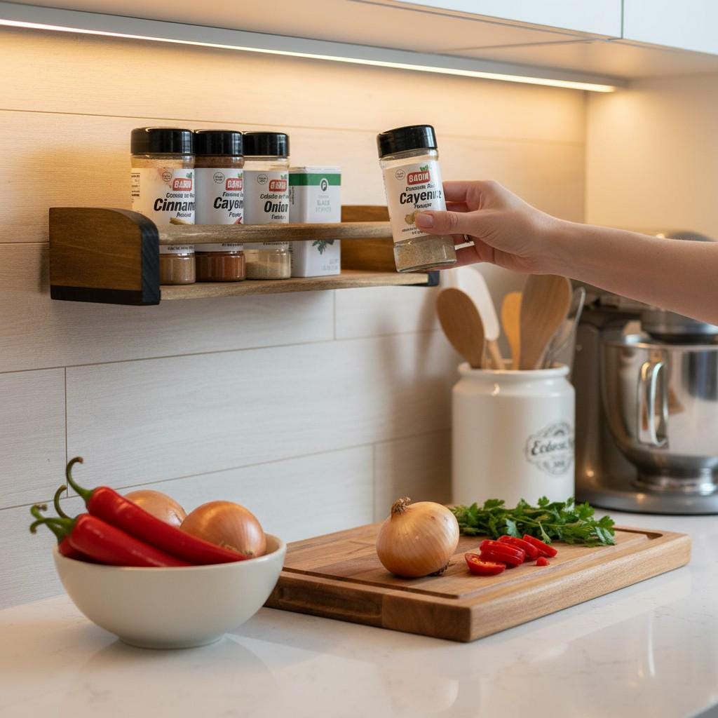 Floating shelves,  spice rack, wall mounted storage, kids room organization, minimalist wood shelves.