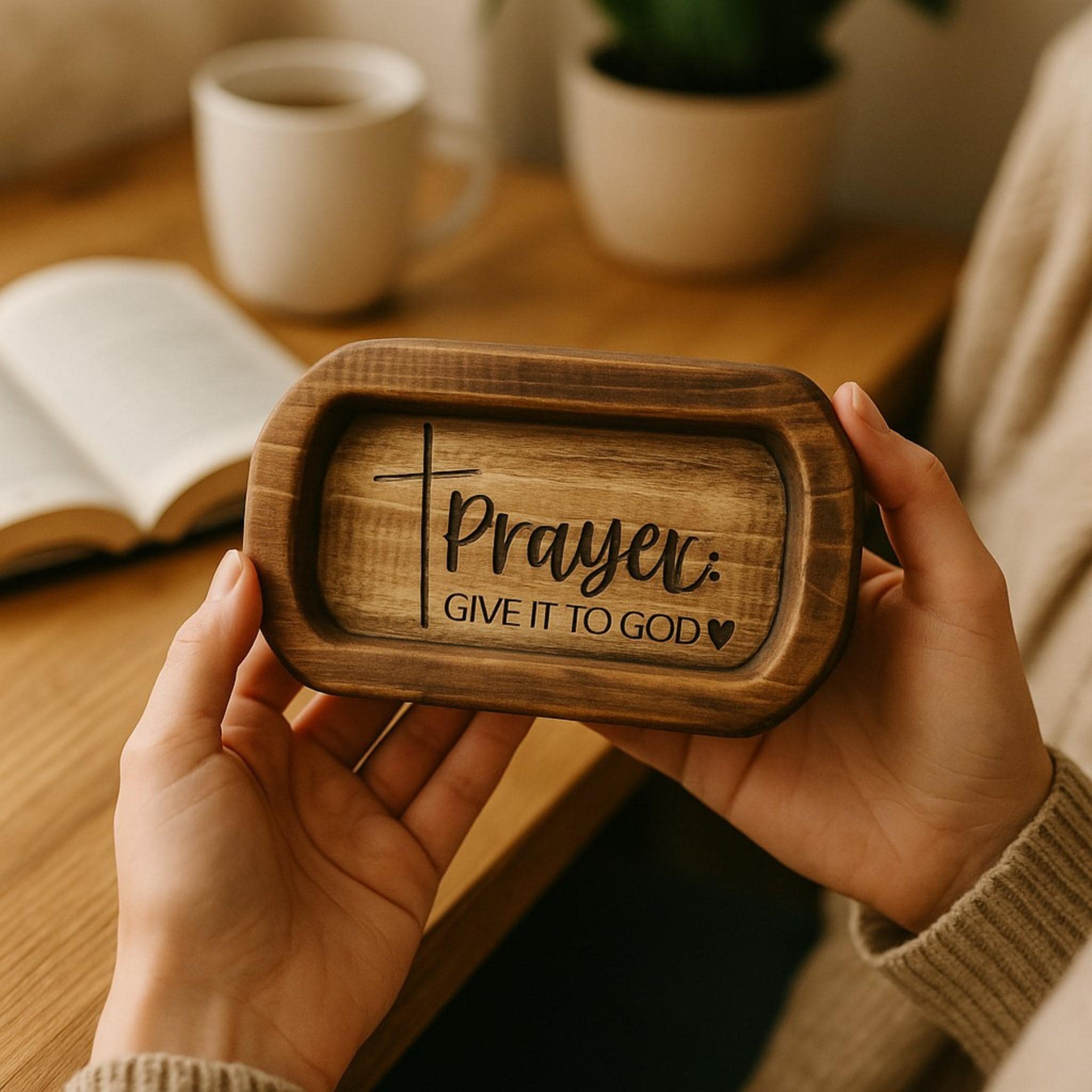 Prayer Bowl  | Hand Carved Wooden  | religious  Gift