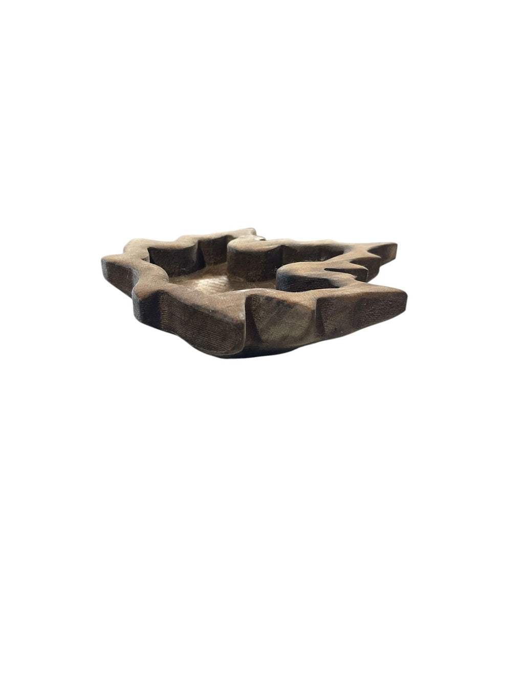 Hand Carved Pine Wood Mini Bowl - Maple Leaf Shape