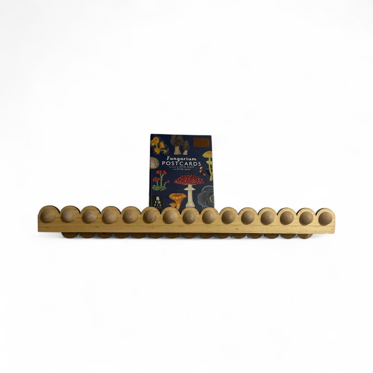 Scalloped bobbin floating Shelf: Nursery Bookshelf, "Flip-able"