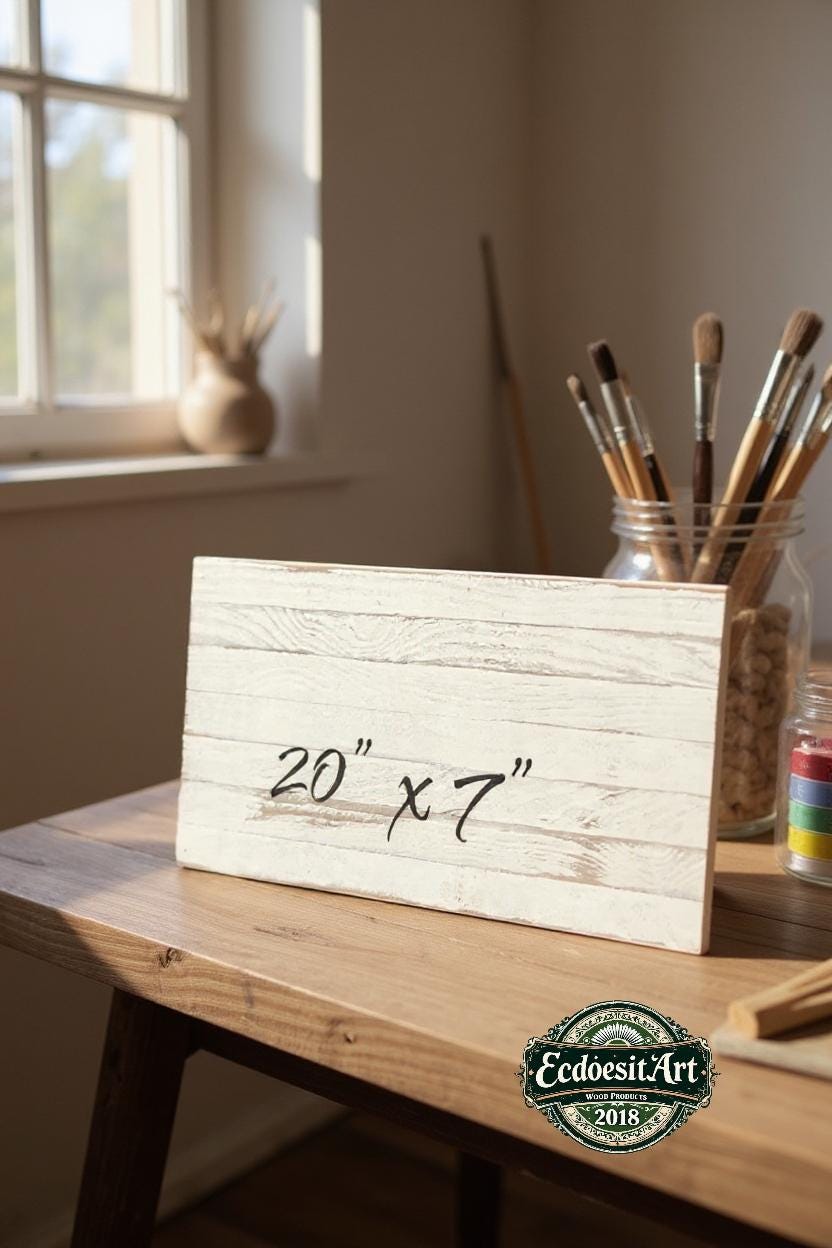 3 Distressed White Wood Sign Set: Rustic DIY Photo Backdrops (20x7 inch)