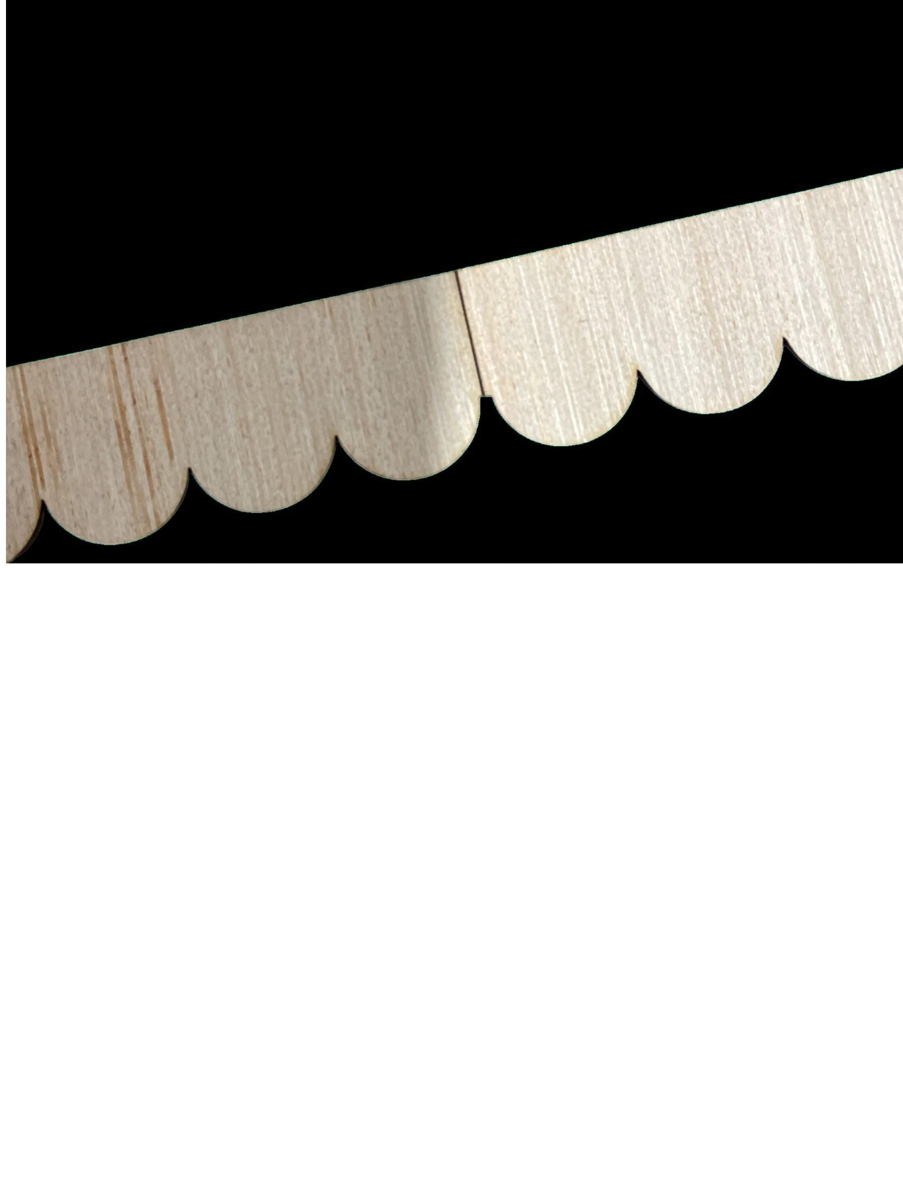 Scalloped Shelf Edge Trim: Birch Plywood, Classic Design - 6pc