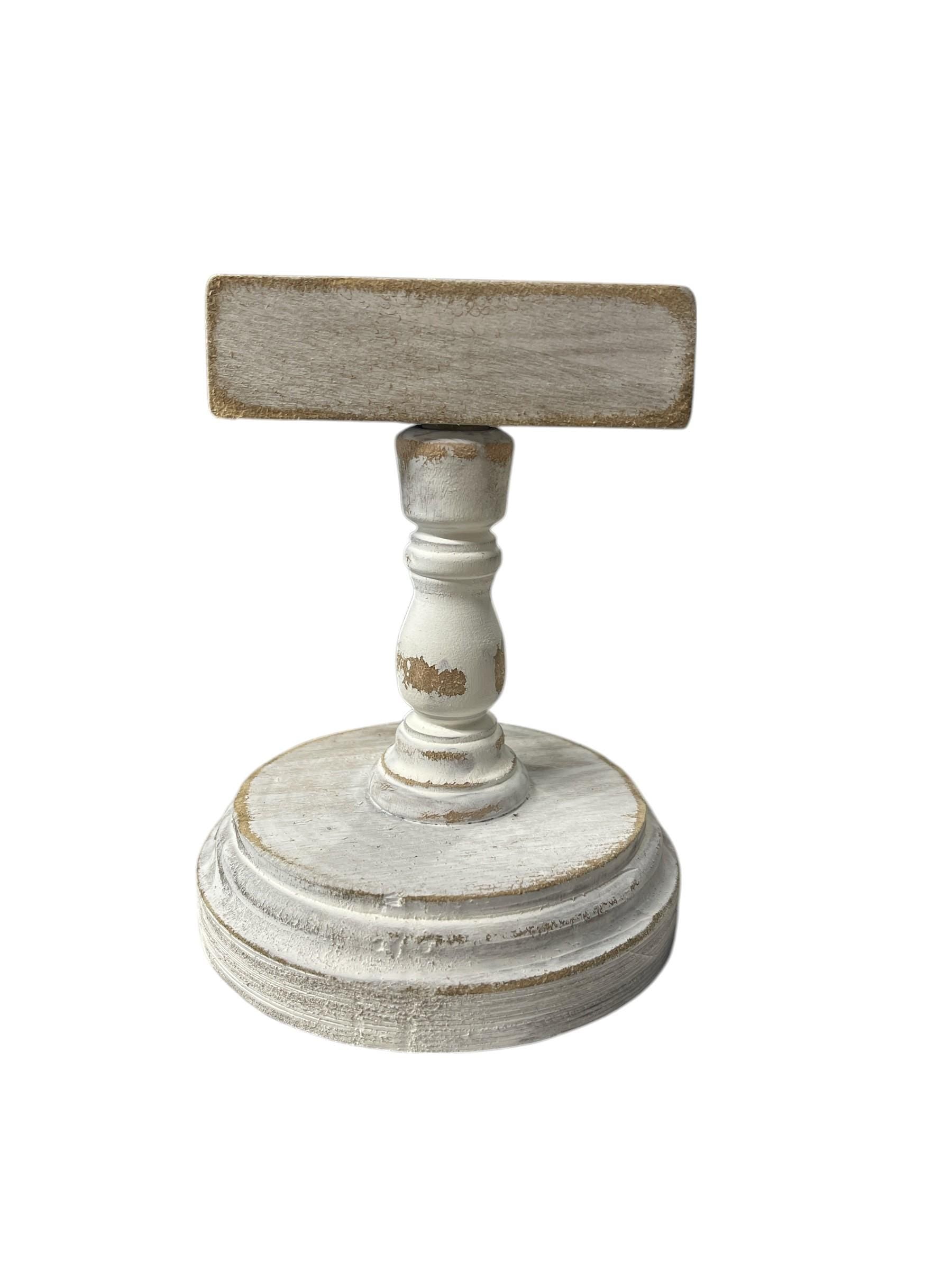 Rustic Wooden Pedestal Holder for Picture, Note,  Table Number, Wedding Decor, Photo Display Stand