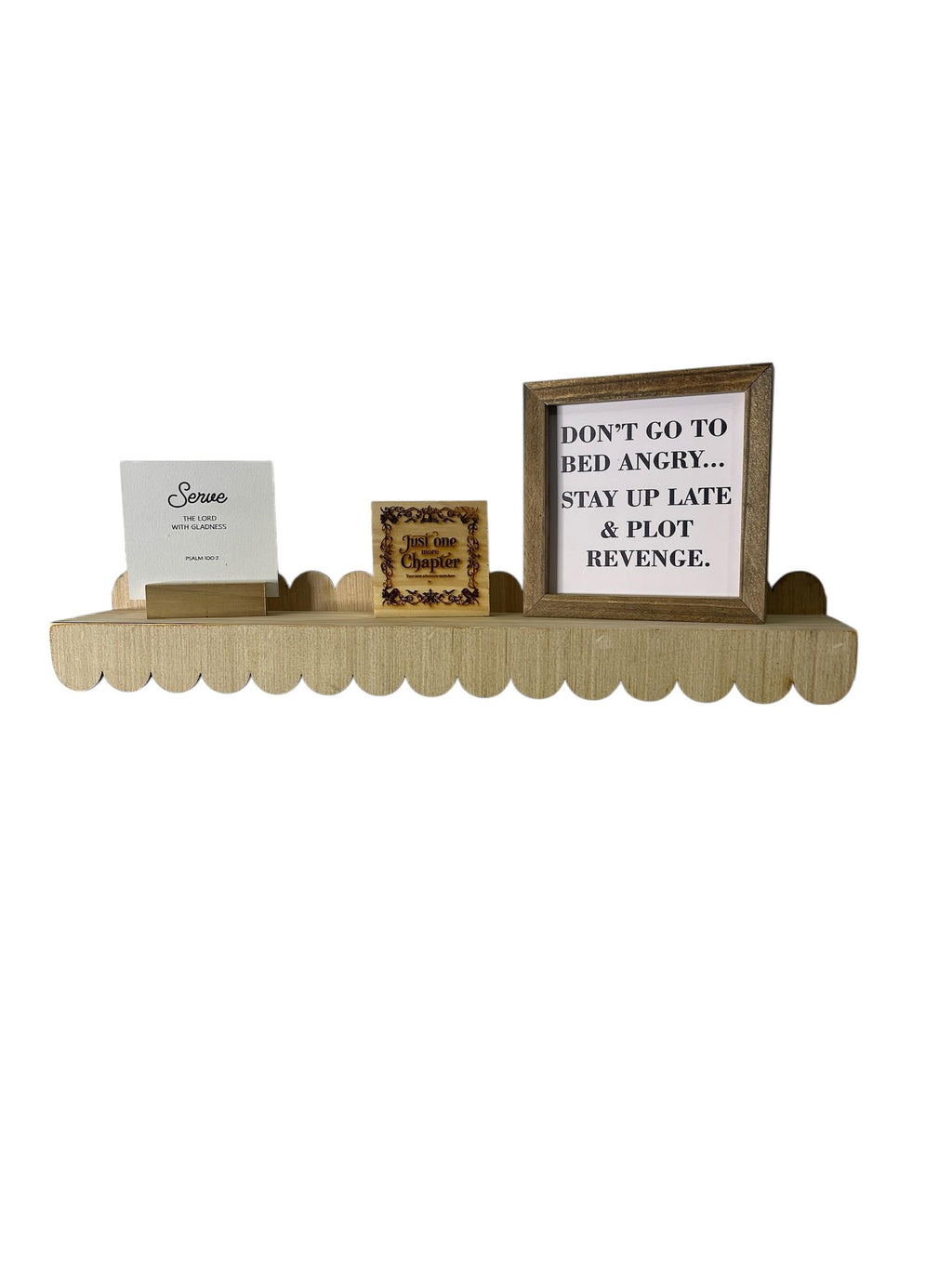 Scalloped floating Shelf: Nursery Bookshelf, Reversible, "Flip-able"